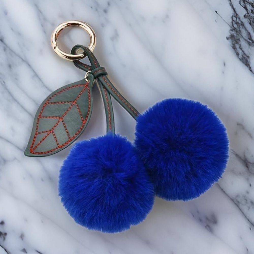 NEW Cherry Bag Charms ROYAL BLUE - Picture 1 of 2